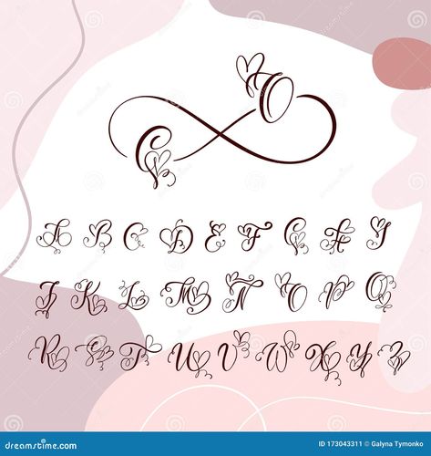 Handwritten heart calligraphy monogram alphabet. Valentine Cursive font with flourishes heart font. Cute Isolated letters. For postcard or poster decorative graphic design. Heart Cursive Font, Calligraphy Heart Design, Valentines Fonts Alphabet, Heart Font Alphabet, Heart Cursive, Heart Handwriting, Heart Fonts, Abc Lettering, Heart Calligraphy