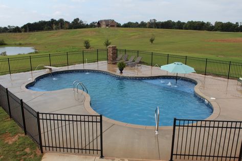 Inground Pool With Tanning Ledge, Pool Landscaping Ideas, Yard Oasis, Backyard Goals, Backyard Spa, Diving Pool, Tanning Ledges, Pool Stuff, Pools Backyard Inground