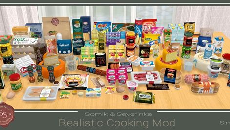 Realistic Cooking Mod V 5.4💚 | Somik and Severinka on Patreon Sims 4 Realistic, Jar Of Jam, Delivery Menu, Custom Recipe, Sims4 Clothes, Game Change, Homemade Butter, Edible Food, The Mod