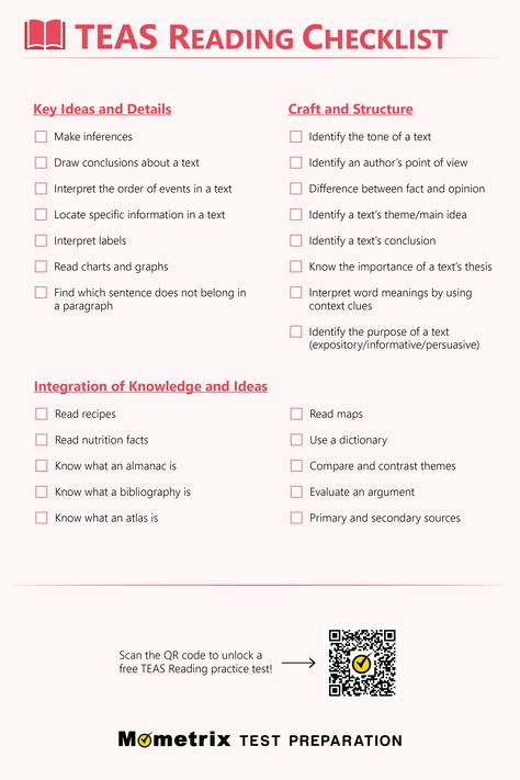 Exam Checklist, Teas Exam Study Guides Nursing Students, Teas Exam, Teas Exam Study Guides, Teas Test Prep, Teas Test, Nursing School Studying Cheat Sheets, Exam Day, Exam Study Tips