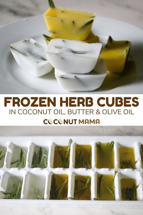 Herb Cubes, Herb Products, Souper Cubes, Freezing Fresh Herbs, Preserve Fresh Herbs, Herb Blends, Make Garlic Bread, Freezing Herbs, Preserving Herbs