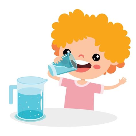 Vector cartoon drawing of drinking water | Premium Vector #Freepik #vector #thirst #thirsty #boy-eating #healthy-kids Drink Water Doodle, Thirsty Drawing, Drinking Water Drawing, Drinking Drawing, Drinking Cartoon, Drinking Illustration, Drink Cartoon, Drink Drawing, Water Cartoon