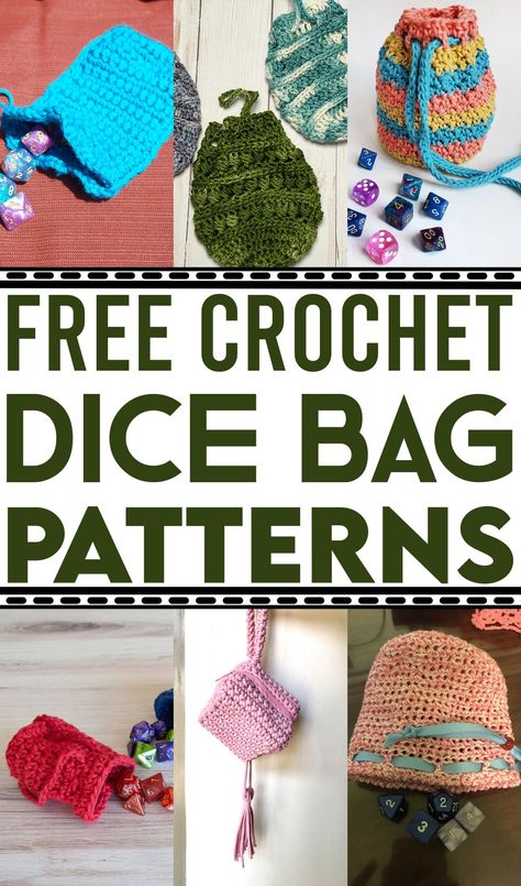 Crochet Dice Bag Patterns Crochet Dice Bag, Crochet Dice, Ravelry Crochet, Crochet Beach Bags, Free Crochet Bag, Crochet Backpack, Crochet Pouch, Crochet Dragon, Crochet Market Bag