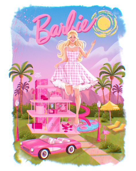 Barbie movie poster | Behance Barbie Movie Poster, Barbie Illustration, Lifestyle Editorial, Barbie Paper Dolls, Frame By Frame Animation, Watercolor On Wood, Pink October, Sao Paulo Brazil, Illustration Ideas