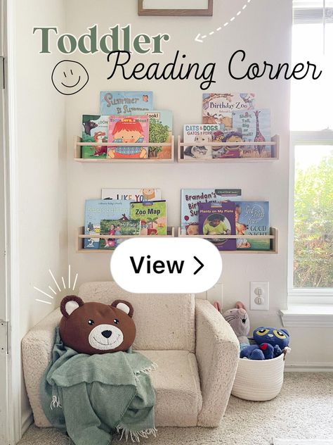 Reading Nook Toddler, Toddler Reading Corner, Playroom Reading Nook, Library Corner, Zoo Map, Corner Decor, Toddler Bedrooms, Summer Birthday, Reading Corner