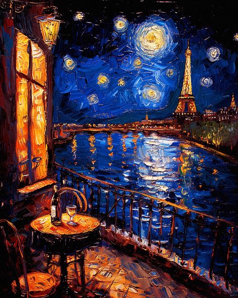 Mridu Agarwal | Everyone has a dream place, and for me, it has always been Paris. I’ve visited twice, yet every thought of the city fills me with nostalgia… | Instagram Oil Pastel Landscape, Pastel Landscape, A Starry Night, Dream Place, Paris At Night, Impressionism Painting, Night Painting, Night City, Dream Destinations