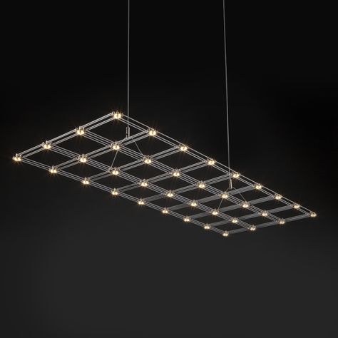 Grid - Suspended Ceiling Light Fixture by Quasar | Zaneen Design Grid Lighting Ceiling, Grid Ceiling, Ceiling Light Bar, Suspended Ceiling Lights, Light Grid, Pendant Lamp Design, Suspended Ceiling, 3d Warehouse, Black And Brass