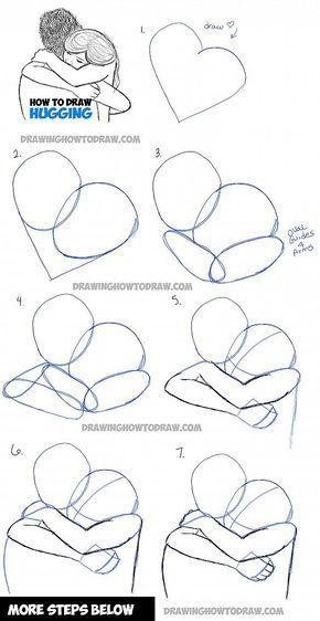 How to Draw Two People Hugging : Drawing Hugs Step by Step Drawing Tutorial - How to Draw Step by Step...  http://xn--80aapluetq5f.xn--p1acf/2017/01/13/how-to-draw-two-people-hugging-drawing-hugs-step-by-step-drawing-tutorial-how-to-draw-step-by-step-drawing-tutorials/ Hugging Drawing, People Hugging, Art Du Croquis, Drawing Instructions, Desen Realist, Acrylic Painting Diy, How To Draw Steps, Drawing Tutorials For Beginners, Drawing Hair