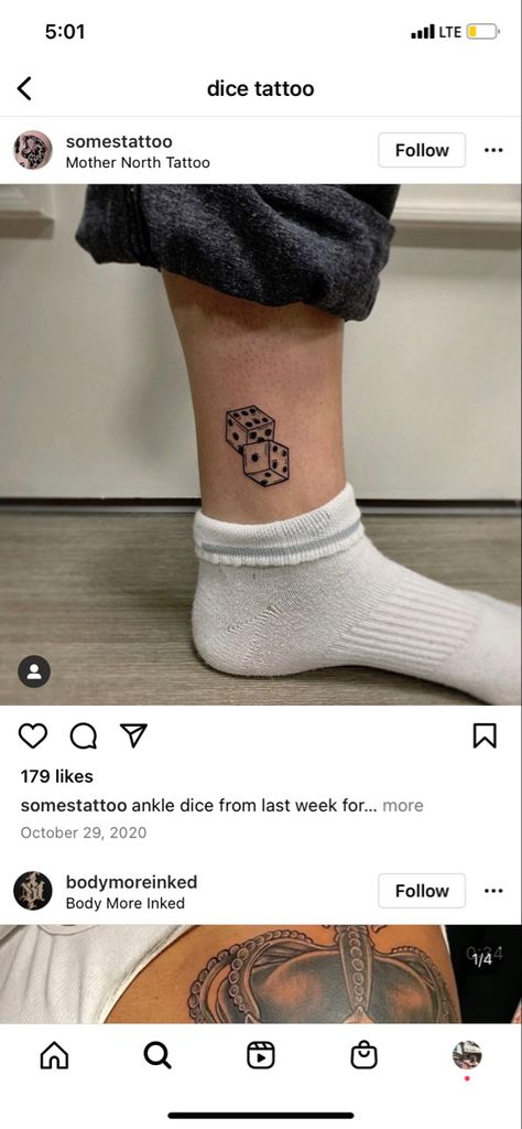 Dice Tattoo, Dad Tattoos, Knee High Sock, Tatting, Tattoo Ideas, Tattoos, Quick Saves, Art