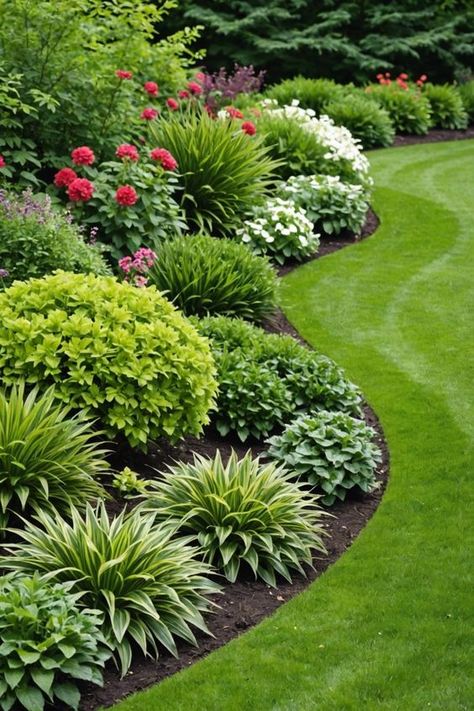 Need a stunning border for your lawn? We've got you covered! Check out our blog post featuring 20 fabulous ideas to define your landscape. Click here for the inspo you need! House Side Landscaping, Walking Garden, Lawn Borders, Outdoor Landscape Design, Small Front Yard Landscaping, Front Garden Landscape, Front Yard Garden Design, Front Landscaping, Lawn And Landscape