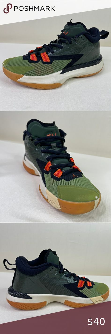 Nike Air Jordan Zion 1 Carbon Green Black Asparagus Mens 5.5Y DA3130-300 Shoe Show, Fan Gear, Nike Air Jordan, Vintage Finds, Asparagus, Air Jordan, Air Jordans, Nike Air, Jordan