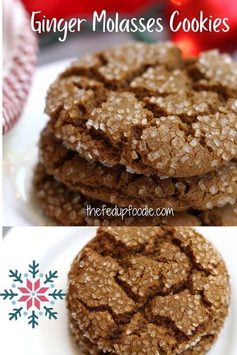 This easy to make Ginger Molasses Cookie recipe is irresistibly delicious. Perfectly spiced, it tastes like Christmas! It is the ultimate holiday cookie. #MolassesCookies #ChristmasCookies #OldFashionedMolassesCookieRecipe #MolassesCrinkleCookies #HolidayCookies #MolassesRecipes #MolassesCookieRecipe Molasses Candy Recipe, Cookie Recipe With Oil, Molasses Cookie Recipe, Molasses Cookie, Chewy Ginger Cookies, Molasses Recipes, Low Cal Dessert, Recipes Using Cake Mix, Chewy Molasses Cookies