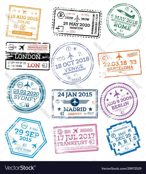 Passport Stamps, Pride Stickers, Different Countries, High Res, Moscow, Png Images, Rome, Adobe Illustrator, Vector Free