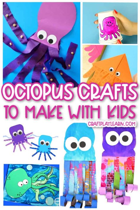 Octopus Craft Ideas For Kids - Craft Play Learn Octopus Project, O Is For Octopus, Alphabet Curriculum, Octopus Craft, Octopus Crafts, Whale Crafts, Shark Craft, Kindergarten Art Projects, Life Under The Sea