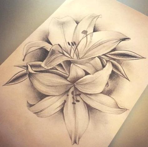 Lily Tattoo Sleeve, Stargazer Lily Tattoo, Lilly Flower Tattoo, Lily Tattoo Meaning, Revolver Tattoo, Tiger Lily Tattoos, Traditional Eagle, Sketches Tattoo, Lillies Tattoo