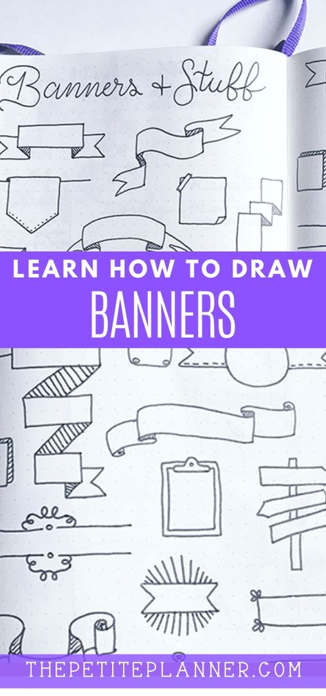 Draw A Banner, How To Draw Banners, Draw Banners, Christmas Fonts Free, Banner Doodle, Planner Doodles, Banner Drawing, Bullet Journal Banner, How To Make Banners