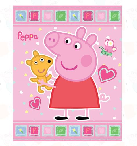 Peppa Pig Teddy, Photo Booth Setup, Peppa Pig Wallpaper, Polar Fleece Blankets, Pig Wallpaper, Pepa Pig, Peppa Pig Party, Pig Party, Peppa Pig Birthday