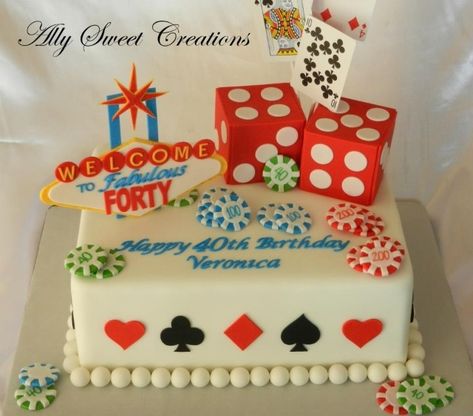 Casino Theme Cake, Welcome To Las Vegas Sign, Las Vegas Cake, Vegas Cake, Casino Birthday Party, Casino Birthday, Casino Theme Party Decorations, Vegas Theme, Las Vegas Sign