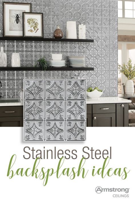 Sheet Metal Backsplash Kitchen, Tin Backsplash Behind Stove, Outdoor Backsplash Ideas, Metal Backsplash Ideas, Industrial Backsplash, Stainless Steel Backsplash Behind Range, Stainless Backsplash Behind Stove, Metal Backsplash Behind Stove, Outdoor Kitchen Backsplash Ideas