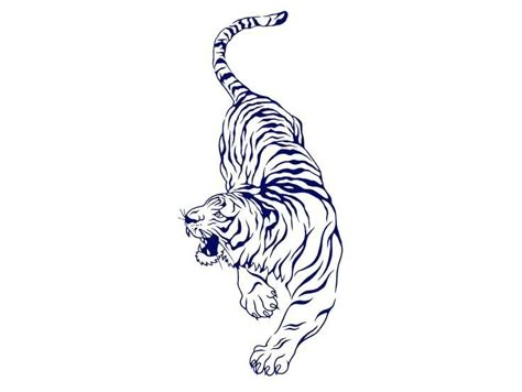 Pouncing Tiger Tattoo, Tiger Prowling Tattoo, Growling Tiger Tattoo, Tiger Fine Line Tattoo, Minimal Tiger Tattoo, Crouching Tiger Tattoo, Crawling Tiger Tattoo, 2 Tiger Tattoo, Tiger Tattoo On Leg