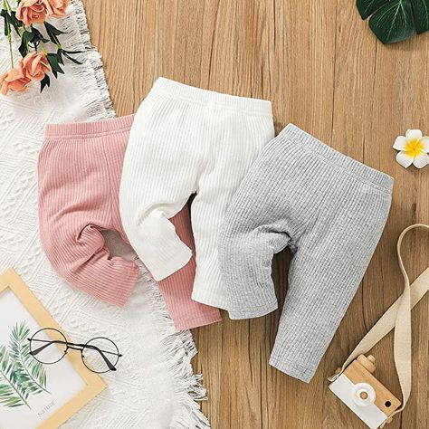 Amazon.com: Lala Bear Baby Girl Infant 3 Pack Solid Pants and Casual Leggings: Clothing, Shoes & Jewelry Plain Leggings, Fall Baby Clothes, Pack And Play, Shein Brasil, Solids For Baby, Clothes Girl, Baby Bottoms, Estilo Hip Hop, Next Fashion