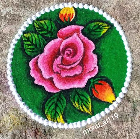 Rose Rangoli Design Images (Rose Rangoli Kolam Ideas) - 2022 Rose Rangoli Designs, Rose Rangoli, 3d Rangoli, Butterfly Art Drawing, Kolam Design, Festival Rangoli, Rangoli Designs Images, Rangoli Kolam, Flower Rangoli