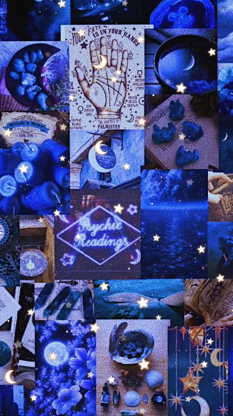 Libra Wallpaper Aesthetic Blue, Blue Witchy Aesthetic, Blue Moon Aesthetic Wallpaper, Blueberry Aesthetic Wallpaper, Blue Witch Aesthetic, Witchy Aesthetic Wallpaper, Witchy Lockscreen, Witch Aesthetic Wallpaper, Cute Blueberry