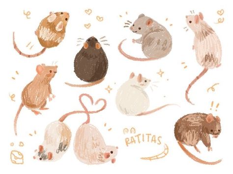 Maus Illustration, Mouse Drawing, Arte Sketchbook, Cute Little Drawings, Cute Animal Drawings, Cute Doodles, Cute Illustration, Creature Art, Animal Illustration