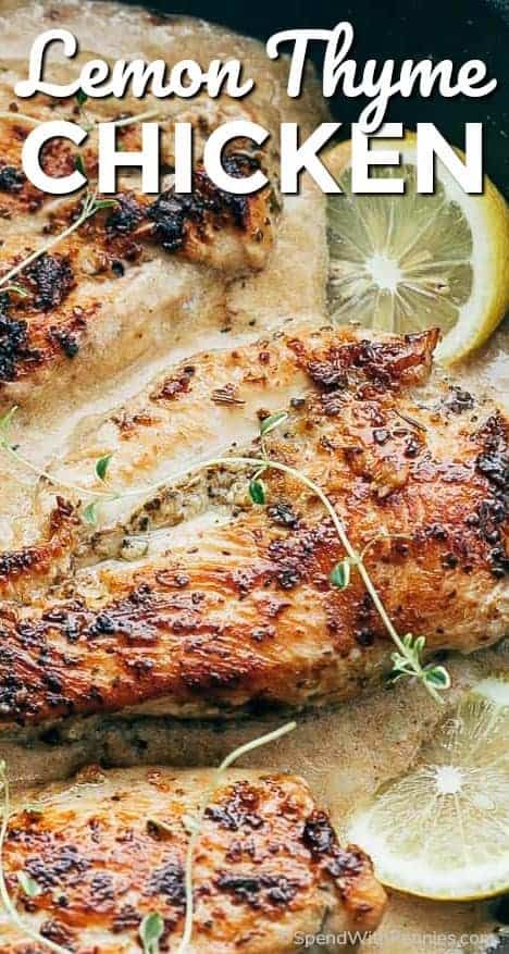 Recipes Using Fresh Rosemary And Thyme, Chicken Thyme Recipes, Lemon Thyme Recipes, Chicken Surprise, Western Recipes, Lemon Thyme Chicken, Awesome Chicken, Fresh Herb Recipes, Thanksgiving Planning