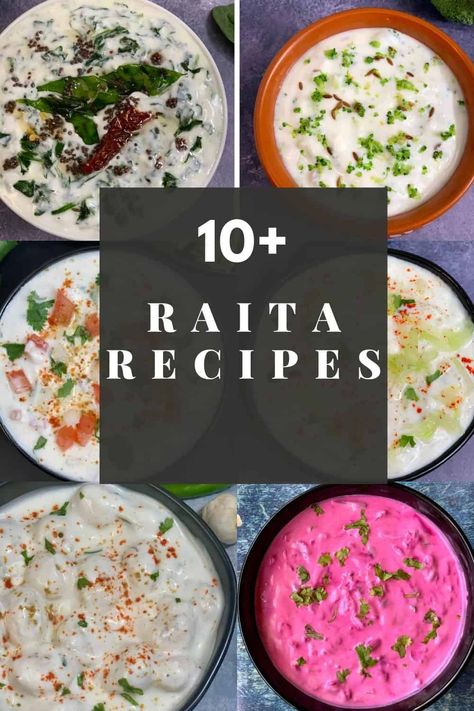 Indian Raita Recipes - Indian Veggie Delight Raitha Recipes, Raita Recipe Indian, Indian Raita, Yogurt Dips, Indian Yogurt, Vegetarian Curries, Chicken Main Dish Recipes, Indian Salads, Indian Rice Recipes