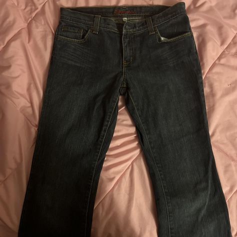 Vintage Dark wash low rise bootcut jeans #lowrisejeans