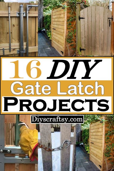 Gate Locks Outdoor Diy, Diy Gate Lock Ideas, Diy Gate Latch, Locking Mechanism Design Ideas, Diy Door Latch Ideas, Wooden Gate Plans, Gate Latch Ideas, Farm Fence Gate, Driveway Gate Diy