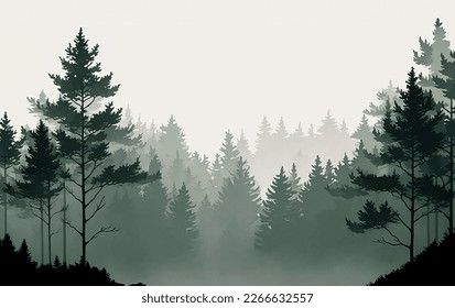 The Serenity of Stillness - A minimalist landscape drawing depicting a tranquil, misty forest Nature Black And White, Calming Art, Soothing Nature, Calm Art, Minimalist Landscape, Misty Forest, Zen Meditation, Forest Trees, Landscape Drawings