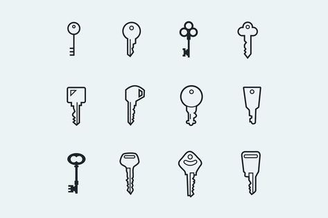 12 Key and Lock Icons #project#original#formats#drop Key Tattoos For Women, Disney Key Tattoo, Vintage Key Tattoos, Antique Key Tattoos, Small Key Tattoos, Keys Tattoo, Tattoo Key, Skeleton Key Tattoo, Tattoo Designs Small