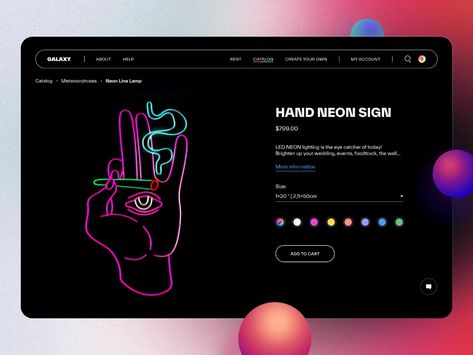 Neon Signs Website Product Page Neon Website Design, Website Product Page, Neon Website, Neon Cactus, Ux Design Mobile, Ui Website, Amazing Websites, Website Images, Led Neon Lighting