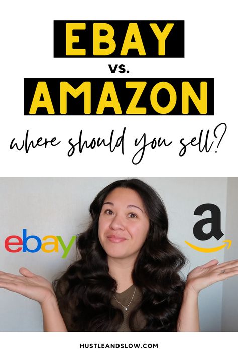 Should you sell on Ebay or Amazon? It's a question I get a lot as someone who talks about selling on Ebay, Amazon, Poshmark, and Mercari regularly. This post breaks down the pros and cons of selling on ebay vs selling on Amazon. If you want to make money reselling online, then this post is perfect if you're a beginner. Sweater Shaver, Make Money On Amazon, Reselling Business, Amazon Sale, What To Sell, Sell On Amazon, Make Money Fast, Label Printer, Selling On Poshmark