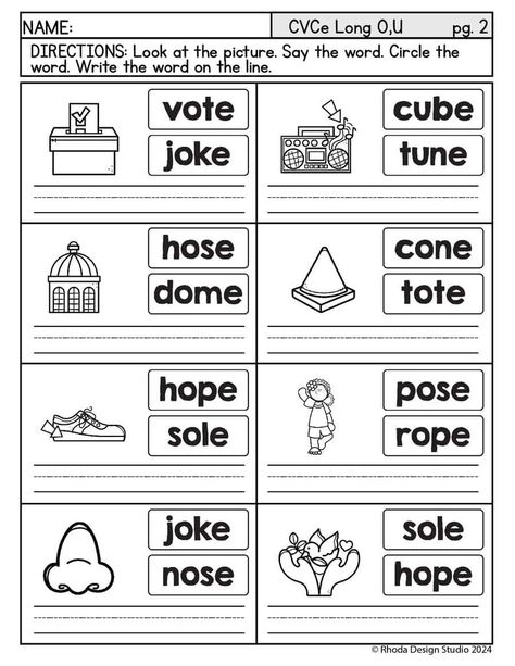 Long O Worksheets, Long U Worksheets: Free CVCe Word Word Long U Worksheets, Long O Worksheets, Digraphs Worksheets, Phonics Worksheets Free, Structured Literacy, Silent E, Cvce Words, Long Vowel, Long Vowels