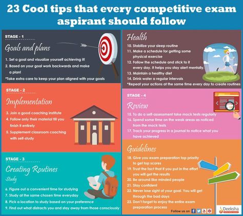 23 cool tips for every competitive exam aspirant Medical Aspirant, Education Infographics, Exam Preparation Tips, Competitive Exam, Neet Exam, Exam Motivation, Exams Tips, Study Techniques, Educational Infographic