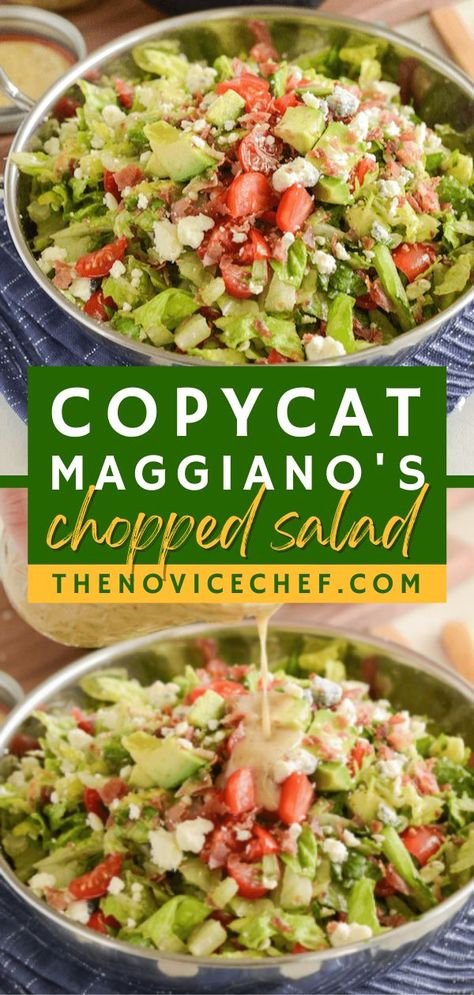 Copycat Maggiano’s Chopped Salad, easy healthy family meals, healthy salad recipe Maggianos Chopped Salad, Salad Skewers, Chopped Salad Recipes, Fresh Salad Recipes, Salad Dressing Recipes Homemade, Best Salad Recipes, Salad Recipes For Dinner, Chopped Salad, Salad Side Dishes