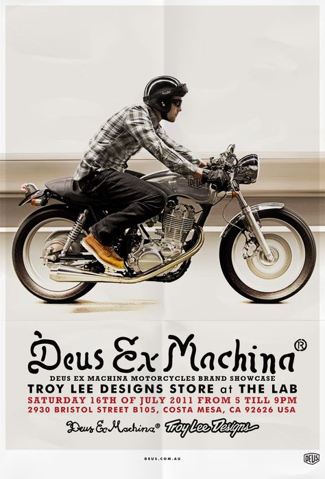 Deus Motorcycles Deus Ex Machina Motorcycles, Harley Davidson Nightster, Yamaha Sr400, Motorcycle Store, Harley Davidson Art, Harley Davidson Clothing, Cafe Racer Style, Moto Vintage, Troy Lee