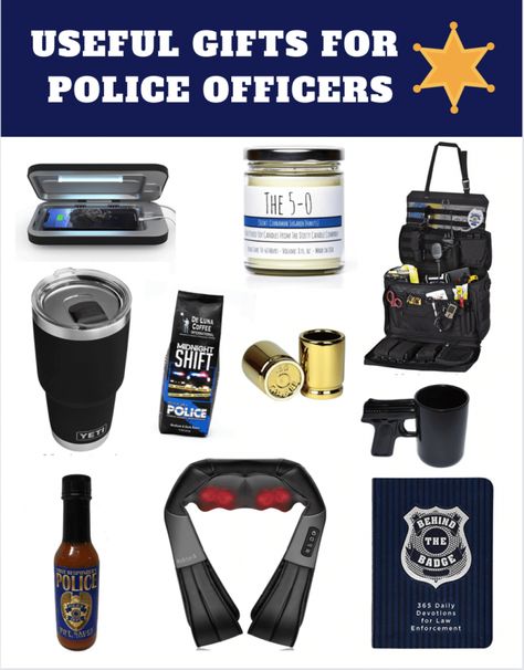 Office Christmas Gift Ideas, Police Officer Christmas Gifts, Police Appreciation Gifts, Gifts For Police Officers, Law Enforcement Appreciation, Police Appreciation, Police Academy Graduation, Gifts For Cops, Office Christmas Gifts