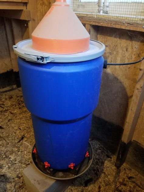 55 Gallon Chicken Waterer, Heated Duck Waterer, Trash Can Chicken Waterer, Heated Chicken Waterer Diy, Barrel Chicken Waterer, Pvc Chicken Waterer, Chicken Water Heater, Heated Chicken Waterer, Duck Waterer