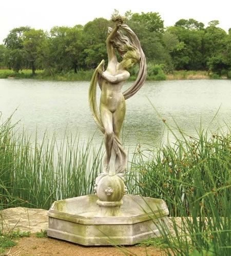 Water Venus Fountain Statue Fountain, Small Front Gardens, Garden Water Fountains, Front Garden Design, Garden Floor, Stone Fountains, Water Fountains Outdoor, Outdoor Fountain, Wall Fountain