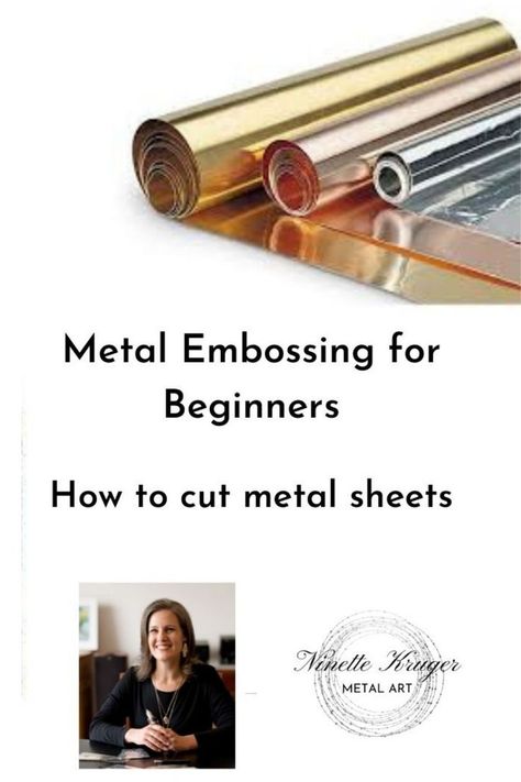 Metal embossing tutorial Embossing Techniques Metal, Metal Embossing Art Video Tutorials, Copper Sheet Metal Projects, Aluminium Crafts, Embossing Projects, How To Cut Metal, Sheet Metal Crafts, Copper Embossing, Pewter Embossing