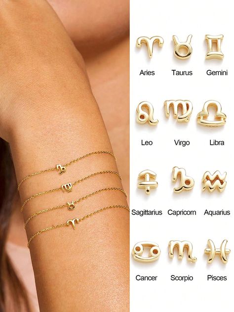 Yellow Gold  Collar  925 Sterling Silver   Embellished   Fine Jewelry Constellation Bracelet, Birthday Jewelry, Aries Taurus, Gold Collar, Stackable Bracelets, Birthday Jewelry Gift, Sterling Silber, Constellations, Silver Plate