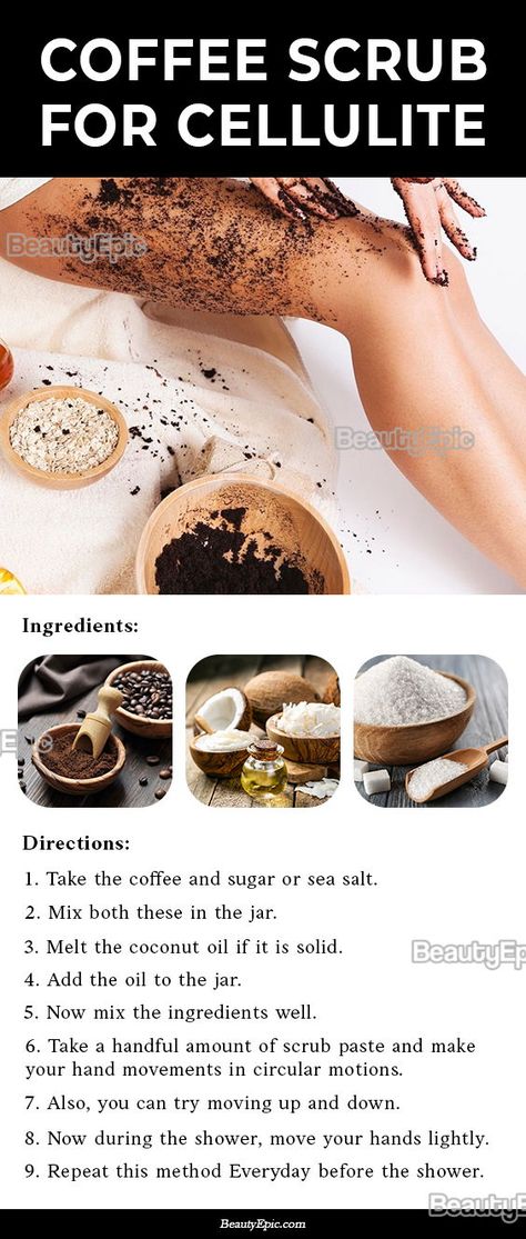 Coffee Scrub Recipe, Salt Face Scrub, Coconut Oil Scrub, Coconut Scrub, Coffee Scrub Diy, Coffee Mask, Leg Scrub, Body Scrub Recipe, Coffee Body Scrub