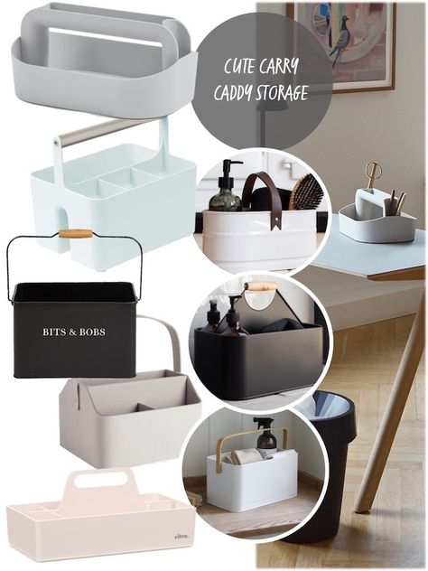 Carry Caddy Storage Boxes come utility, tool or organiser boxes are super cute. You can use them in the bathroom for toiletries and cosmetics. Carry Caddy Storage Boxes are also helpful in the kitchen to keep washing up liquid and cleaning brushes tidy. As these have a handle, they are useful for carrying your cleaning products from room to room. Alternatively, keep a caddy on your home office desk filled with pens, pencils and other bits and bobs. Products from affiliate partners. Bathroom Toiletries Organization, Toiletries Storage, Metal Caddy, Cleaning Caddy, Steel Bucket, Bathroom Caddy, Under Sink Storage, Storage Caddy, Cleaning Brushes