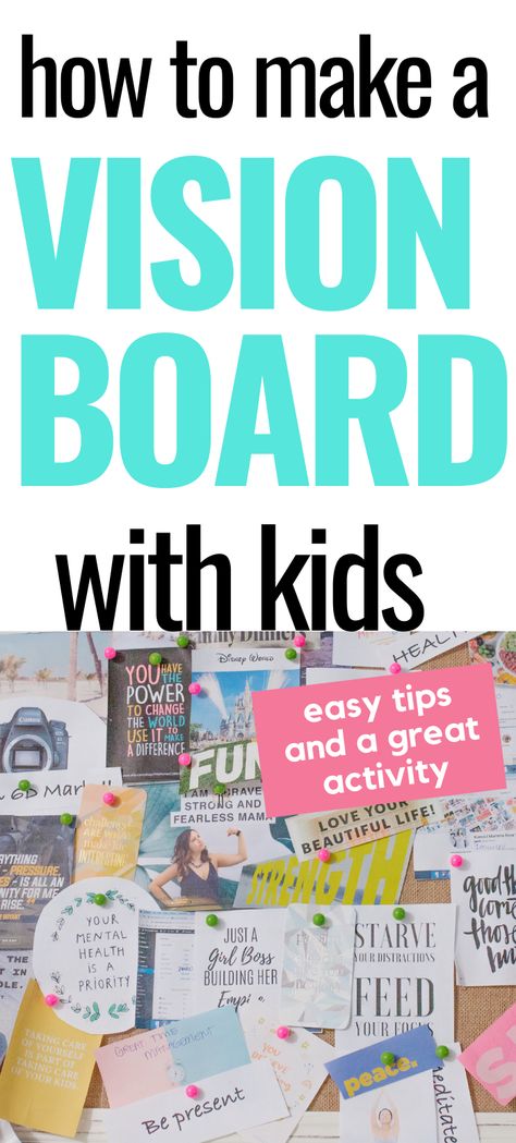 Making a vision board is a great way to visualize your goals. It’s a perfect activity with your kids too! Checkout these tips on how to make vision boards with kids #visionboard #mammabearsays #newgoals #newyearparty #newyearsparty #newyearnewme #celebrate #kidcelebrations #kidactivities #kidparty #newyearpartyideas #newyearspartyideas #newyearsday #2021 #manifestation #manifest #universe Back To School Vision Board For Kids, 2024 Vision Board With Kids, Vision Board Ideas With Kids, Youth Vision Board Ideas, Vision Board Ideas Examples For Kids, New Year Vision Board Ideas For Kids, New Year’s Eve Vision Board, Vision Boards With Kids, 2024 Vision Board For Kids