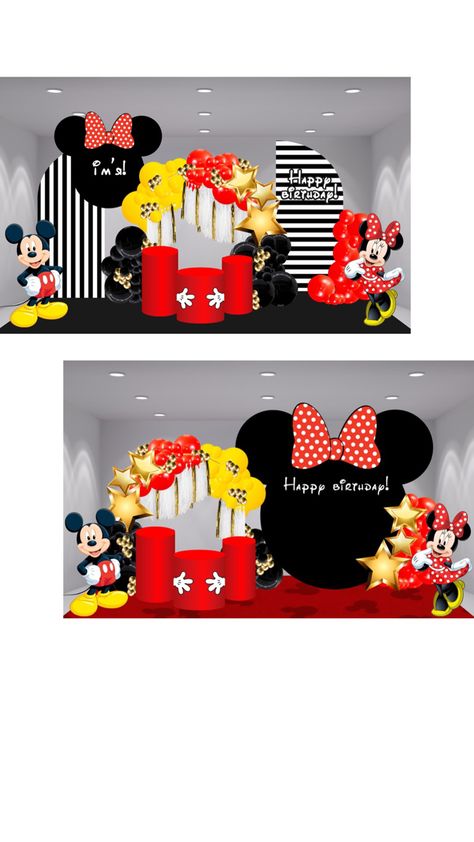 Mickey Mouse Birthday Decorations, Event Booth Design, Party Backdrops, Event Booth, Birthday Party Theme Decorations, Mickey Mouse Club, Mickey Y Minnie, Mickey Mouse Party, Disney Birthday