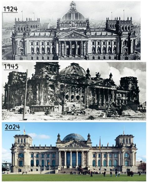 Reichstag Building, Then Vs Now, Neoclassical Architecture, Baroque Design, Cities In Europe, Fantasy City, Modern Buildings, Beautiful World, Evolution